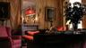 Warm, romantic atmosphere in the salon with several large fresh flower bouquets