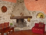 traditional tuscan log fire place
