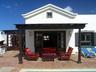 Shaded seating under the pergola