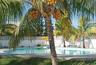 Newly refurbished swimming pool in tropical gardens