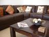 Large lounge with leather sofa and 42