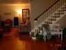 Garden bench sitting in open concept Dining room 